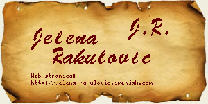 Jelena Rakulović vizit kartica